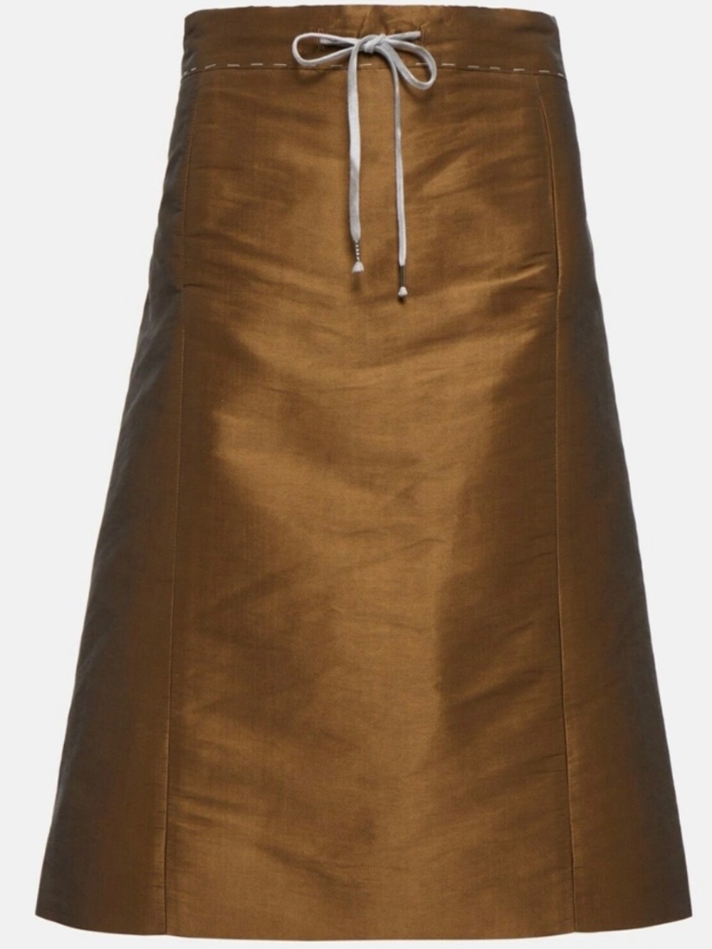 Maison Margiela Bronze Silk Blend A-Line Midi Skirt IT 40 US 4 NWT